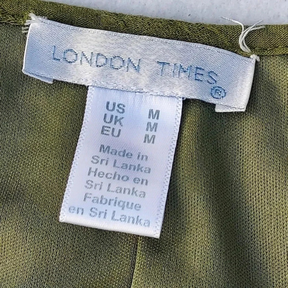 London Times Womens Green Dress Medium - Picture 9 of 11